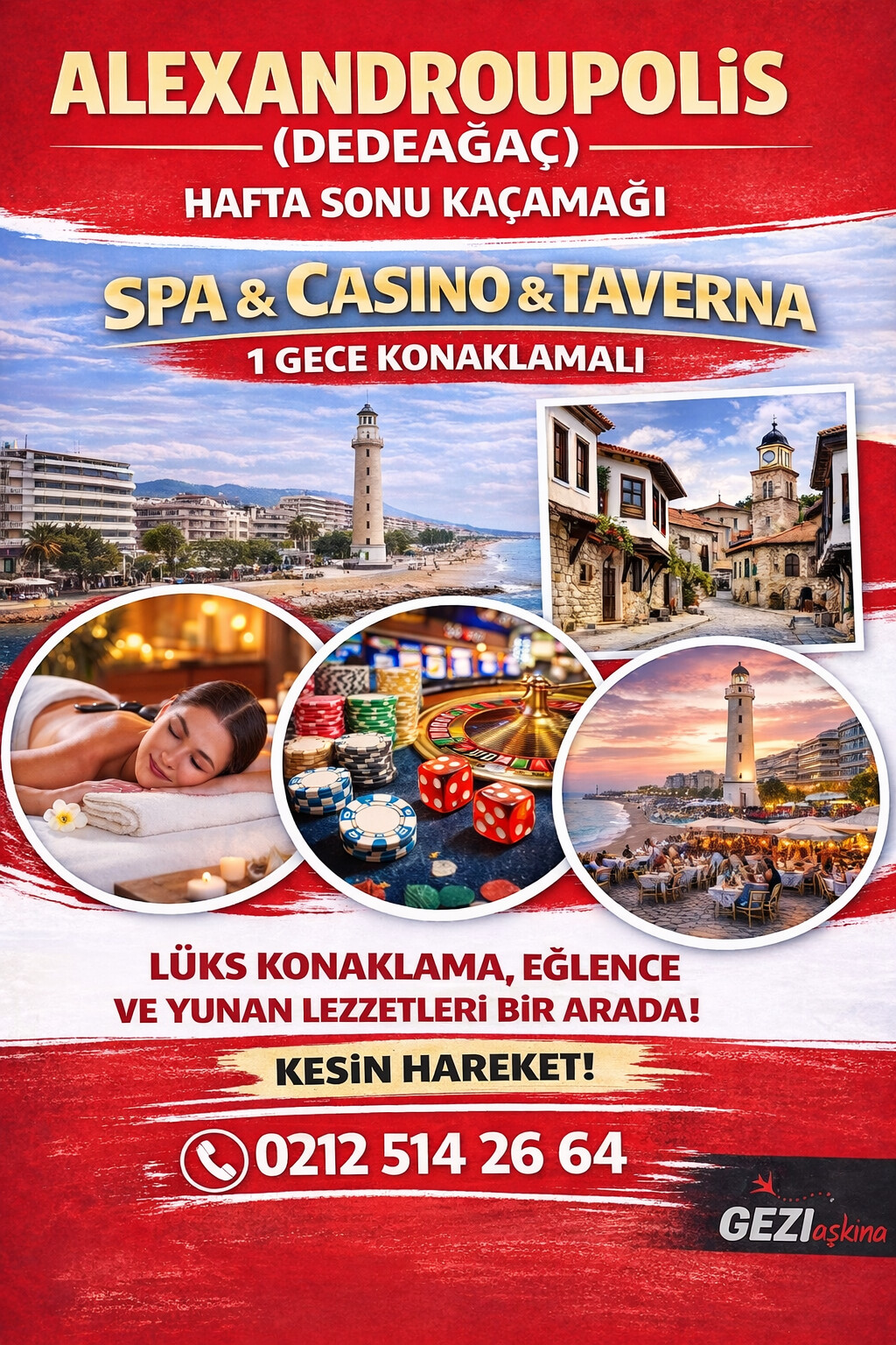 Alexandroupolis (Dedeağaç) Hafta Sonu Kaçamağı Spa & Casino & Taverna